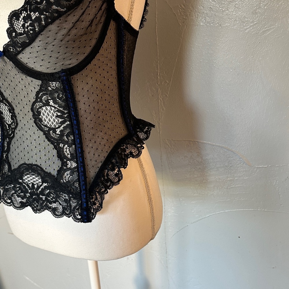 Vintage Jezebel René of Hollywood Sheer Pin-Up Bustier Lingerie Top — RN 17493 - Picture 11 of 13
